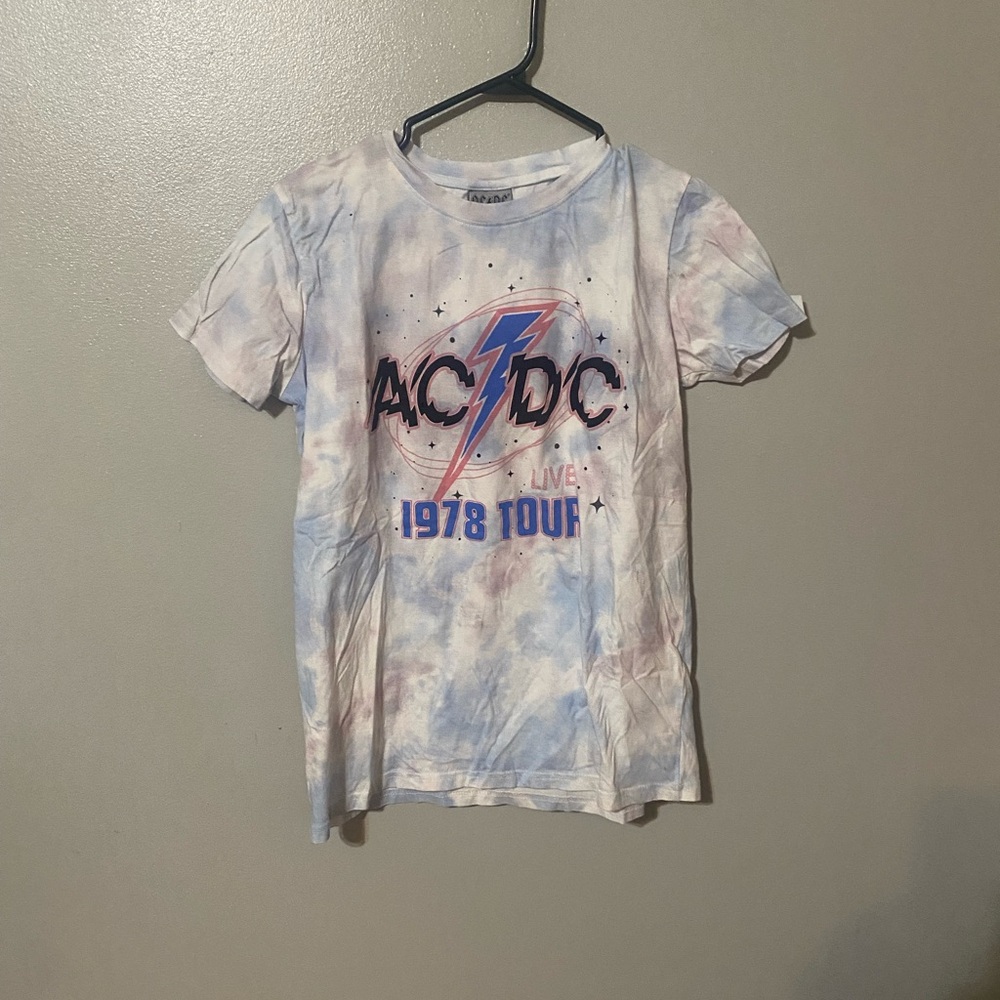 AC/DC Blue and White Short Sleeve Tee
